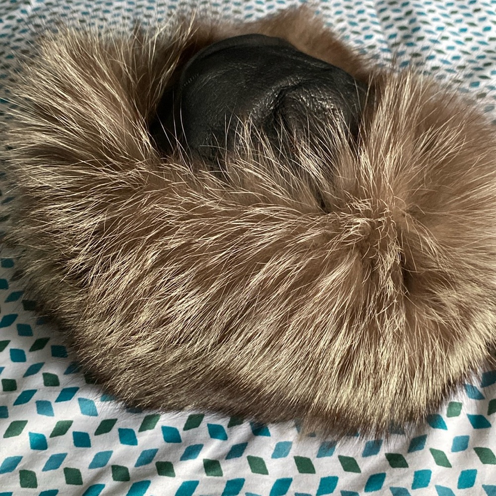 Vintage fur & leather hat